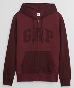 Gap Men's Sweatshirt Logo Full-Zip Hoodie Dark Red Size XL - Picture 1 of 8