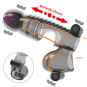 Penis-Extender-Male-Extension-Sleeve-Realistic-Sheath-Big Girth-Enhancer for Men - Picture 1 of 12