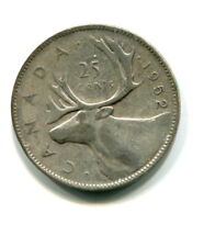 1952 Canada Silver 25 Cent Coin  (#880)
