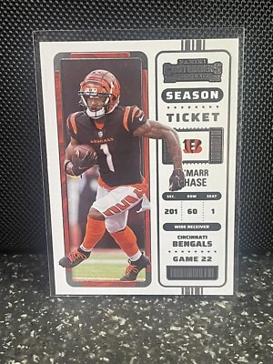 2022 Contenders Ja'Marr Chase #18 Season Tickets Cincinnati Bengal Free Shipping - Image 1 of 2