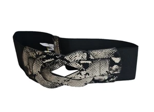 Bcbgeneration Belt Elastic Accessories Wide Faux Leather Embellishment XS Snap - Picture 1 of 13