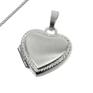 Medaillon kleines Herz 925 Silber Amulett klein auch Kette und Gravur wählbar  - Bild 1 von 8