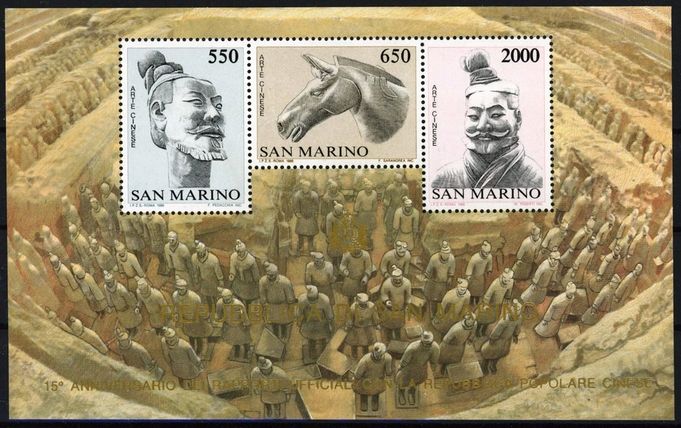San Marino 1986: China Relation - Buena hoja MNH muy fina Foto 1 de 1