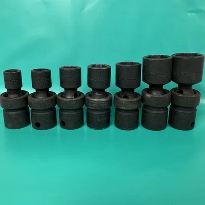 Snap-On 7 Piece 3/8" Drive 6 Point SAE 3/8" - 3/4" Swivel Impact Socket Set IPF - Image 1 of 4