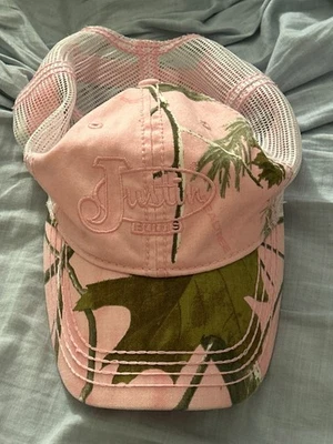 Justin Botas Mujer Rosa Camuflaje Ajustable Camionero Sombrero Malla Espalda Árbol Real Foto 1 de 4