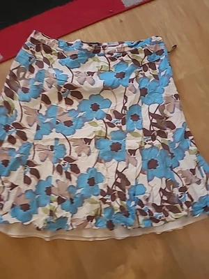 Ladies Papaya Size 22 Blue White Brown Floral Lined Maxi Skirt - Image 1 of 4