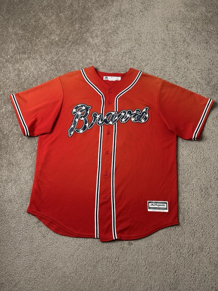 Camiseta vintage para hombre MLB Atlanta Braves #44 Hank Aaron majestuosa hecha en EE. UU., talla XL Foto 1 de 4