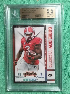 Boleto del día del juego Panini Contenders Draft Picks 2015 radiocontrol Todd Gurley BGS GEMA COMO NUEVO Foto 1 de 3