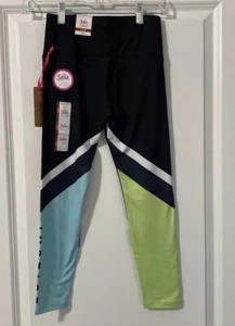 Justice Girl's Collection X Colorblocked Leggings Black Multi Size M (10) NWT - Picture 1 of 3