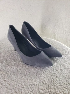 H&M Women Pump 40 Gray Suede Pull On Stiletto Heel Comfort Shoes US 9 - Picture 1 of 20