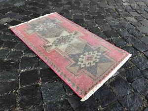 2,19 X 1,64 Ft Smalll Turkish Rug Doormat Rug Entryway Rug Vintage Small Rug - Picture 1 of 12