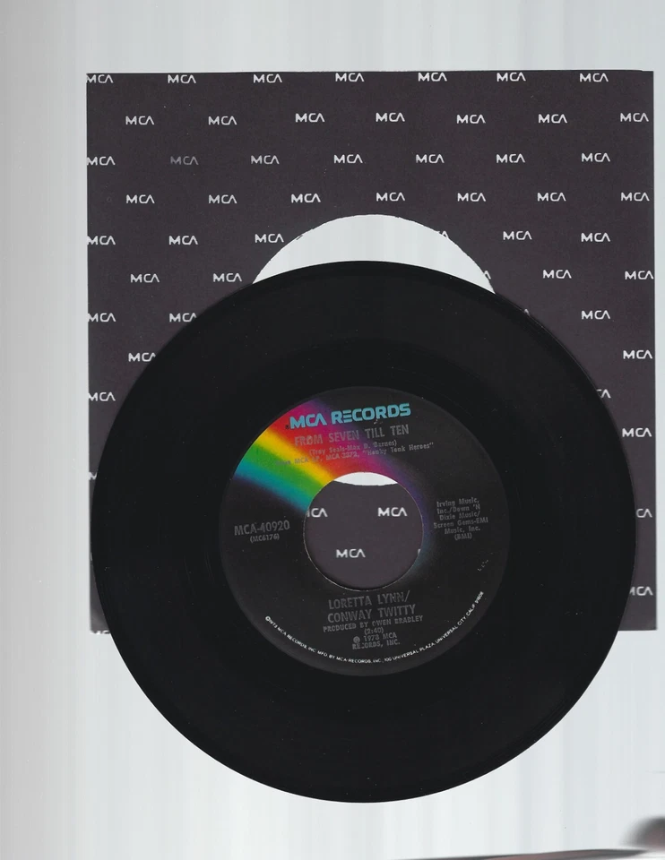 LORETTA LYNN From Seven to Ten 45 RPM Single Record MCA; 1978 - Image 1 of 1
