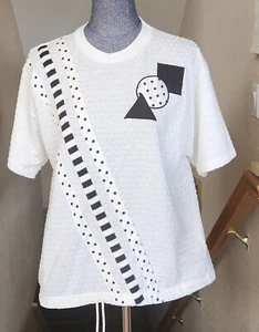 Camicia DK Gold bianca e nera taglia L con cordino sotto la vita - Foto 1 di 3