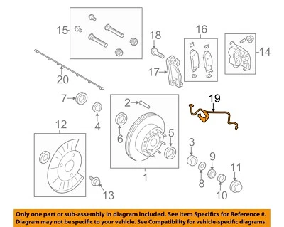 Componentes de freno Ford OEM 13-16 F-250 Super Duty - Manguera de freno DC3Z2078J Foto 1 de 2