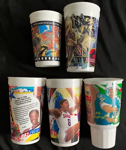 1993 McDonalds Julius Erving, LT Dan Marino, Jurassic Park Plastic Cup + 1 - Foto 1 di 10