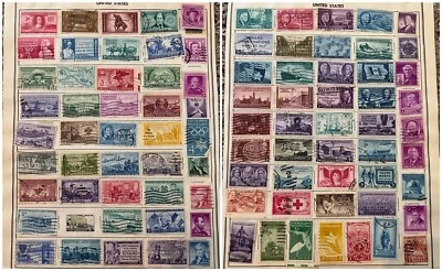 EARLY U.S. DEFINITIVES STAMPS LOT ON ALBUM PAGE (2 SIDES) STATES, GAR, PRESIDENT - Image 1 of 4