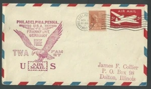 1950 Phila PA a Frankfurt Alemania 1st Flt Fam-27 con 10c prexy #815 en 5c--- - Imagen 1 de 1