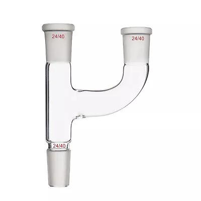 24/40,Three way Claisen Adapter,Borosilicate Laboratory Chemistry Glassware - Image 1 of 4