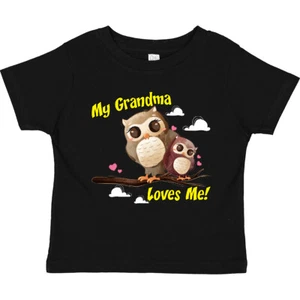 Inktastic My Grandma Loves Me Owl Toddler T-Shirt Owlet Cute Child Preschooler - Picture 1 of 19