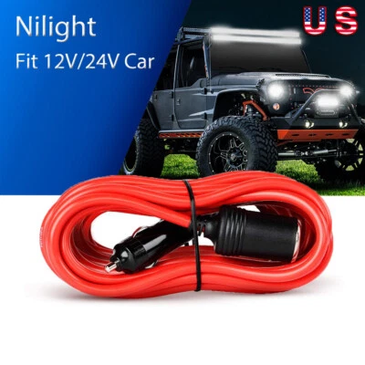 Nilight 14ft Extension Cord Cable Heavy Duty Charger w/ Cigarette Lighter Socket - Image 1 of 4