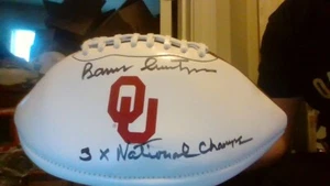 Coach Barry Switzer Signed Oklahoma Sooners Autographed Football with 3x Titles! - Picture 1 of 13