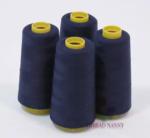 4 Xtra Large Cones of Polyester Sewing Quilting Serger Thread 3000yards NavyBlue - Picture 1 of 1