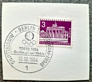 Tokyo 1964 Berlin grüsst Tokyo Stempel vom 10.10.1964 Briefmarke Ausstellung - Bild 1 von 2
