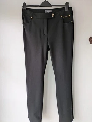 M&S Per Una Smart Black Cigarette Trousers L28" Size UK 14 - Image 1 of 4