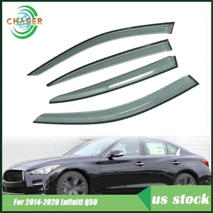 Window Visor Sun Rain Guard Vent Shade 4 Pcs Fit For Infiniti Q50 2014-2020 - Picture 1 of 8