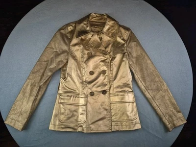 Vintage Ralph Lauren Metallic Gold Double Breasted Jacket Womens Medium - Image 1 of 4