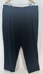Dressbarn Velvet Pull On Elastic Waist Pants Womens 20 Black Soft T1006 - Picture 1 of 10