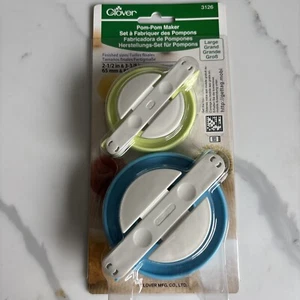 Clover Pom Pom Maker Set Small 2.5 in and Large 3 3/8 in No. 3126 New - Picture 1 of 2