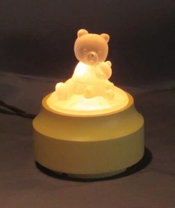 Hallmark 1980 Little Gallery Frosted Crystal Teddy Bear Nightlight - Mint w/Box - Picture 1 of 8