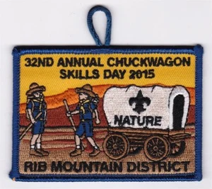 BOY SCOUT PATCH - SAMOSET COUNCIL - RIB MT. DIST - 2015 CHUCKWAGON - 32ND ANNUAL - Picture 1 of 1