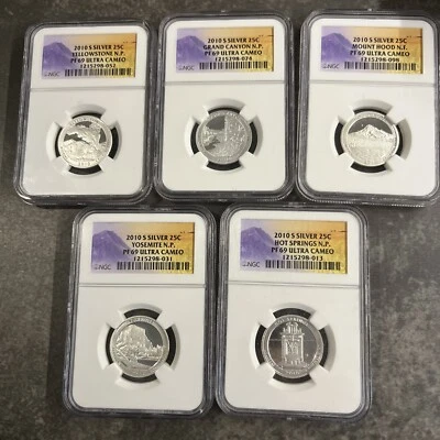 BCG 2010-S National Parks SILVER  Quarter Set NGC PF69 ULTRA CAMEO -Nice!! - Image 1 of 4