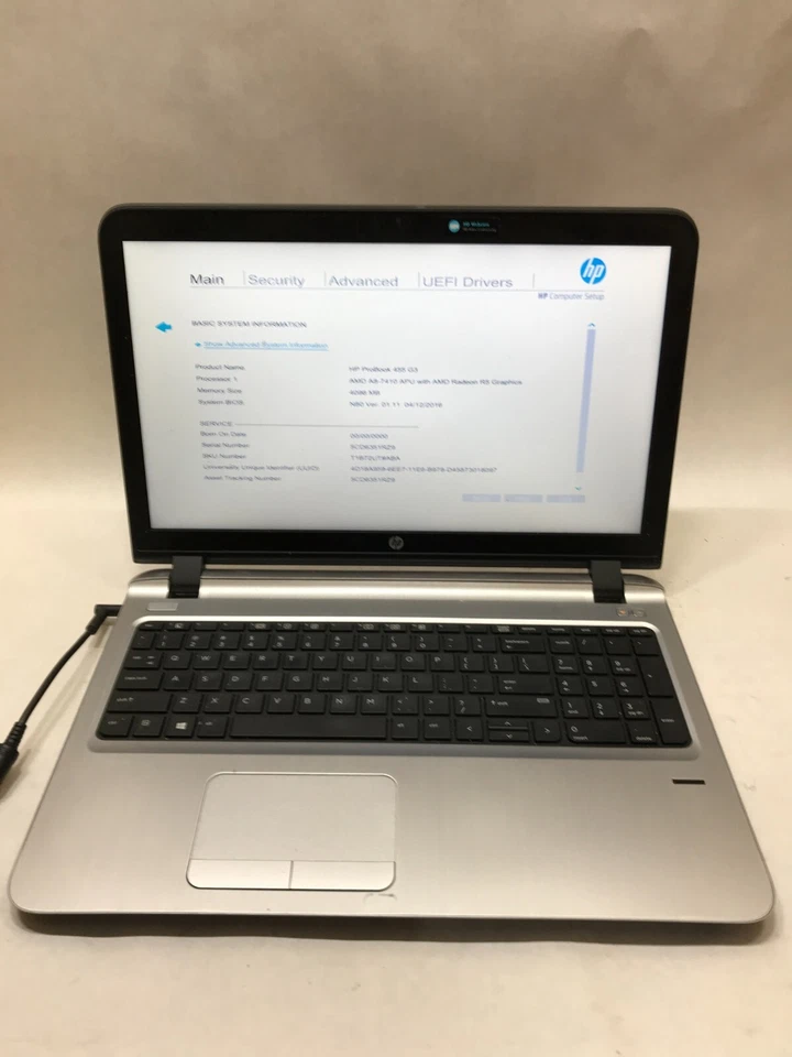 HP ProBook 455 G3 15" AMD A8-7410 4GB RAM NO HDD/OS Missing Bottom Cover!!! - DW - Image 1 of 4