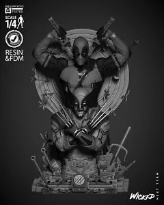 Deadpool & Wolverine Diorama Bust Resin 3d printed DIY model kit - Foto 1 di 4