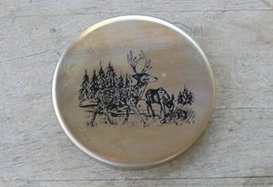  "BUCK W/DOE-IN PINES" MOTIV Schnupftabakdosendeckel - NEU/UNBENUTZT C207 - Bild 1 von 1