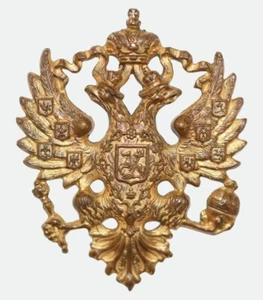 Antique Imperial Russian Double-Headed Eagle Military Cockade, Hat Badge - Picture 1 of 3