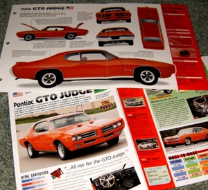 Pontiac GTO 1969 Judge información de especificaciones póster original folleto anuncio 69 carrusel rojo - Imagen 1 de 1