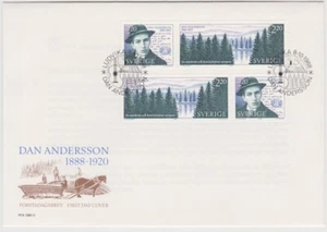 Sweden FDC 1988, Dan Andersson (1888-1920) author, poet, and composer, Mint - Picture 1 of 1