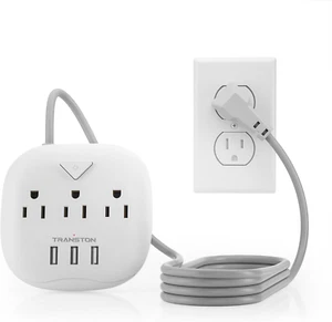 Power Strip 3 Outlets and 3 USB Ports with Switch Control, Desktop Charging Stat - Picture 1 of 12
