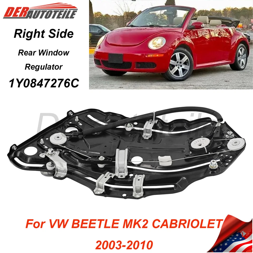 Regulador de ventana elevador trasero derecho convertible VW Beetle 03-10 1Y0847276C Foto 1 de 4