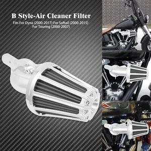 Sucker Air Cleaner Filter Intake Fit For Harley Touring Dyna 00-17 Softail 00-15 - Picture 1 of 14