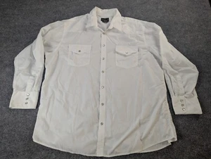  High Noon Western Shirt Mens 2XL Pearl Snaps White Long Sleeve Single Point Poc - Picture 1 of 19