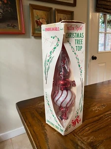 Vintage Bradford Carillon Spire Christmas Tree Topper Red Ornament 13" Tall Made - Picture 1 of 9