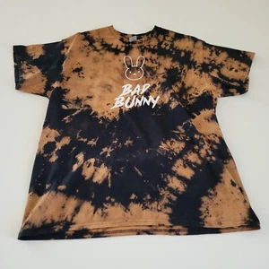 Bad Bunny braun und schwarz Batik T-Shirt Größe Large Unisex gebraucht, in einwandfreiem Zustand - Bild 1 von 6