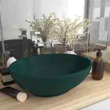 Produktbild - LuxuriÃ¶ses Ovales Waschbecken Matt DunkelgrÃ¼n 40x33 cm Keramik