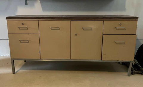 Vintage Mid-Century Steel Office Credenza Cover