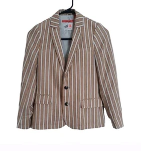 Scotch & Soda Scotch Shrunk Youth Size 10/140 Linen Blend Stripe Blazer Jacket - Picture 1 of 16